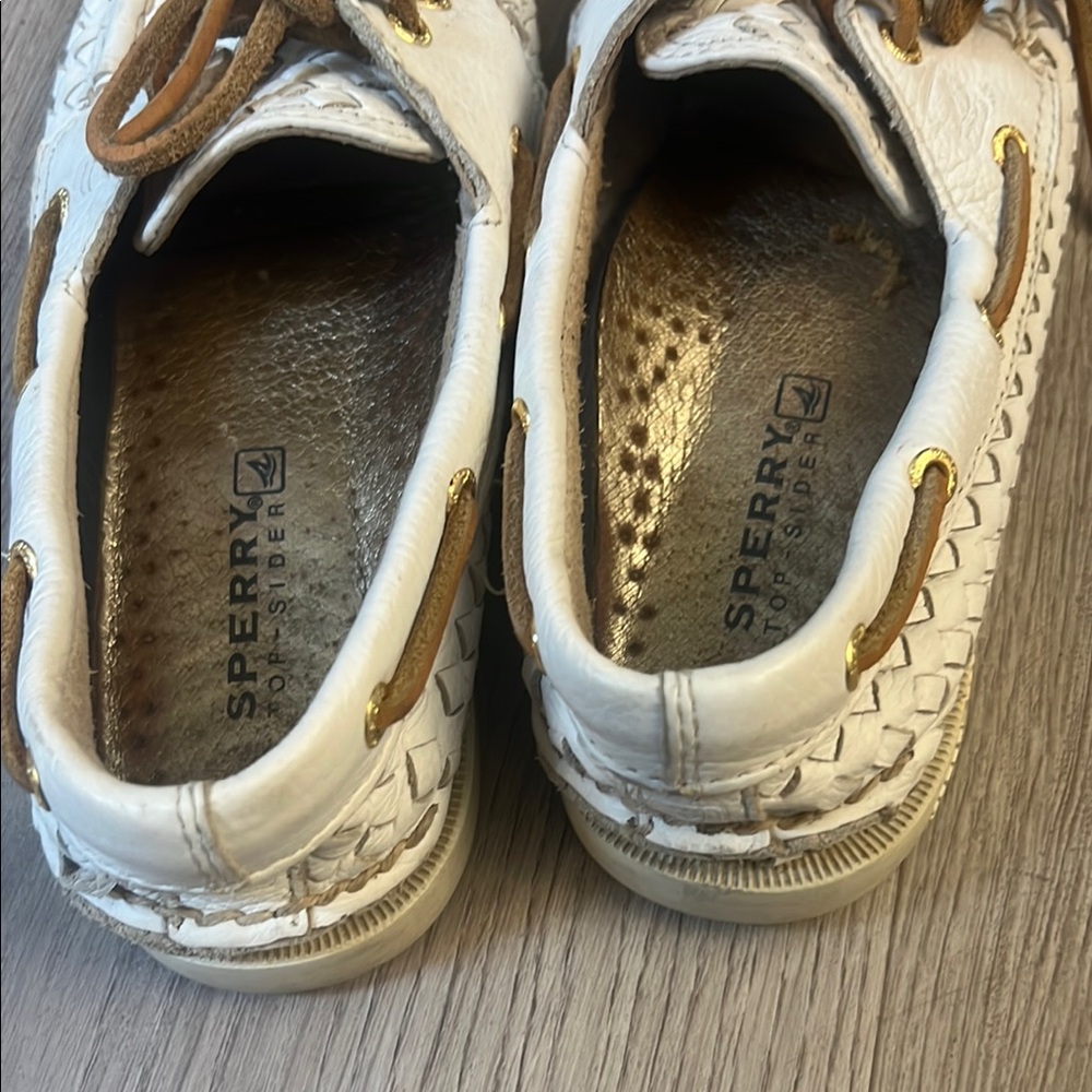 Sperry White Woven Boat Shoes - Picture 5 of 7